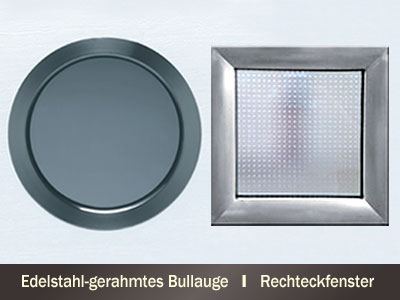 Fenster für Sektional-Garagentor ISO 45 und 70 – Bullauge und Rechteckfenster